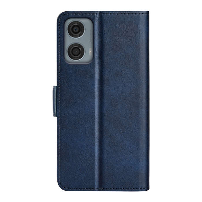For Motorola Moto G24 Power Dual-side Magnetic Buckle Horizontal Flip Leather Phone Case(Dark Blue)