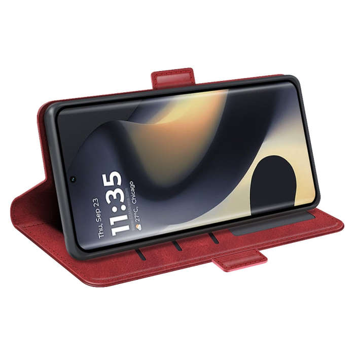 For Motorola Edge 5G 2024 Dual-side Magnetic Buckle Horizontal Flip Leather Phone Case(Red)