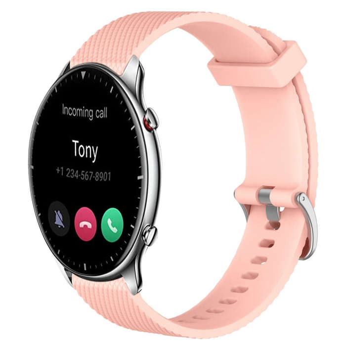 For Amazfit GTR 2 22mm Diamond Textured Silicone Watch Band(Pink)