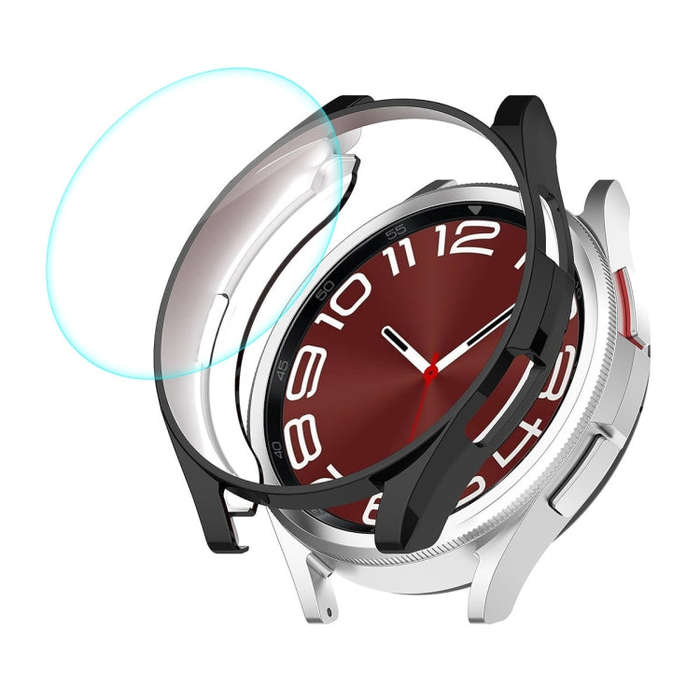 For Samsung Galaxy Watch6 Classic 43mm ENKAY Hat-Prince Electroplated Soft TPU Case + 0.2mm 9H Gl...