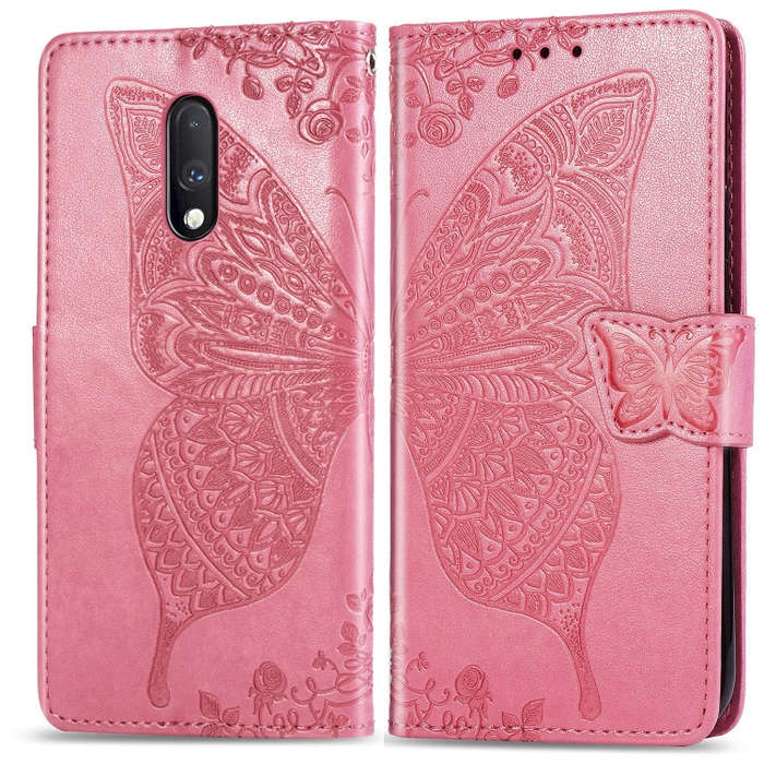Butterfly Love Flowers Embossing Horizontal Flip Leather Case For One Plus 7  with Holder & Card ...