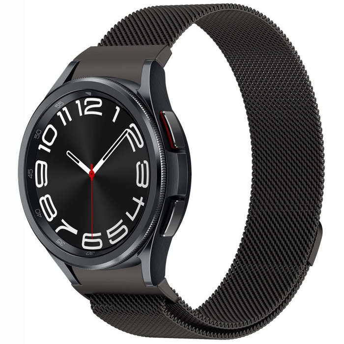 For Samsung Galaxy Watch 6 Classic Button Style Milan Magnetic Metal Watch Band(Black)