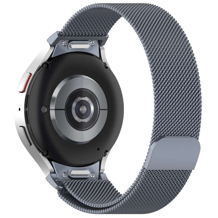 For Samsung Galaxy Watch 6 Classic Button Style Milan Magnetic Metal Watch Band(Gray)