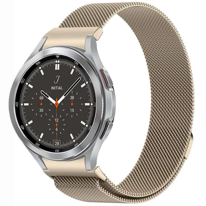 For Samsung Galaxy Watch4 / 4 Classic 46mm Button Style Milan Magnetic Metal Watch Band(Starlight...