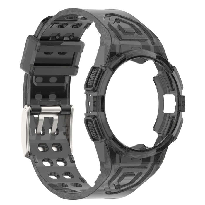 For Samsung Galaxy Watch6 44mm TPU Integrated Silicone Watch Band(Transparent Black)