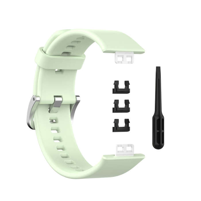 For Huawei Watch Fit New Solid Color Silicone Watch Band(Light Green)