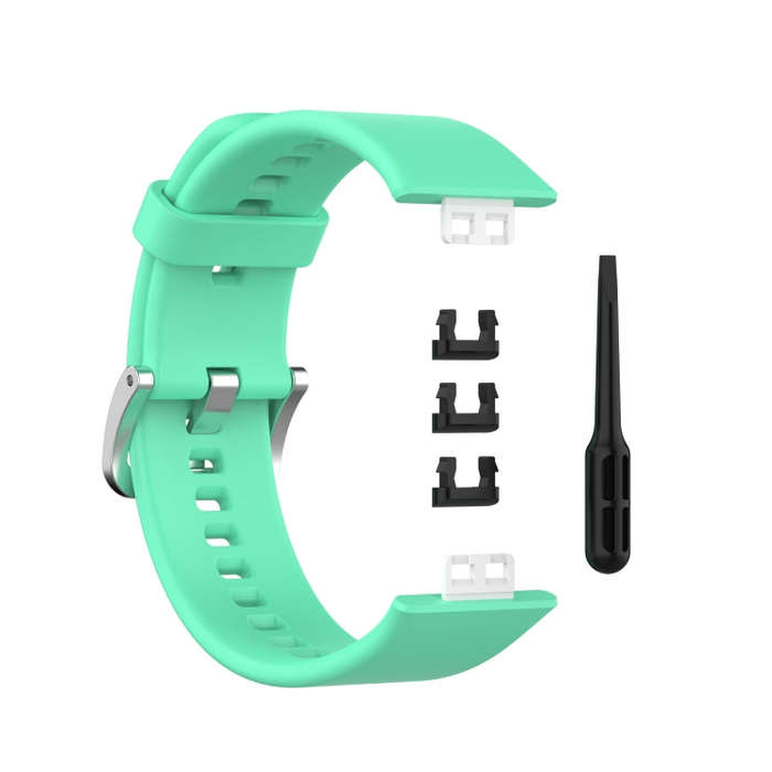 For Huawei Watch Fit Solid Color Silicone Watch Band(Green)