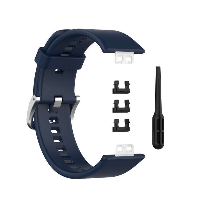 For Huawei Watch Fit Solid Color Silicone Watch Band(Midnight Blue)