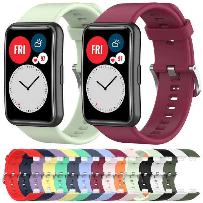 For Huawei Watch Fit Solid Color Silicone Watch Band(Midnight Blue)