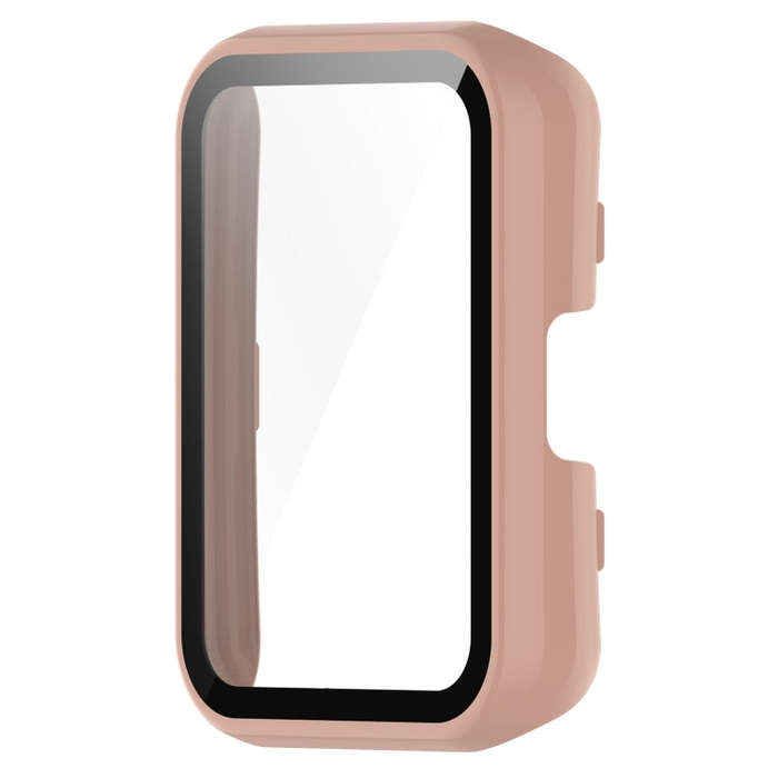 For Huawei Watch Fit PC + 9H Tempered Film Integrated Watch Protective Case(Pink)