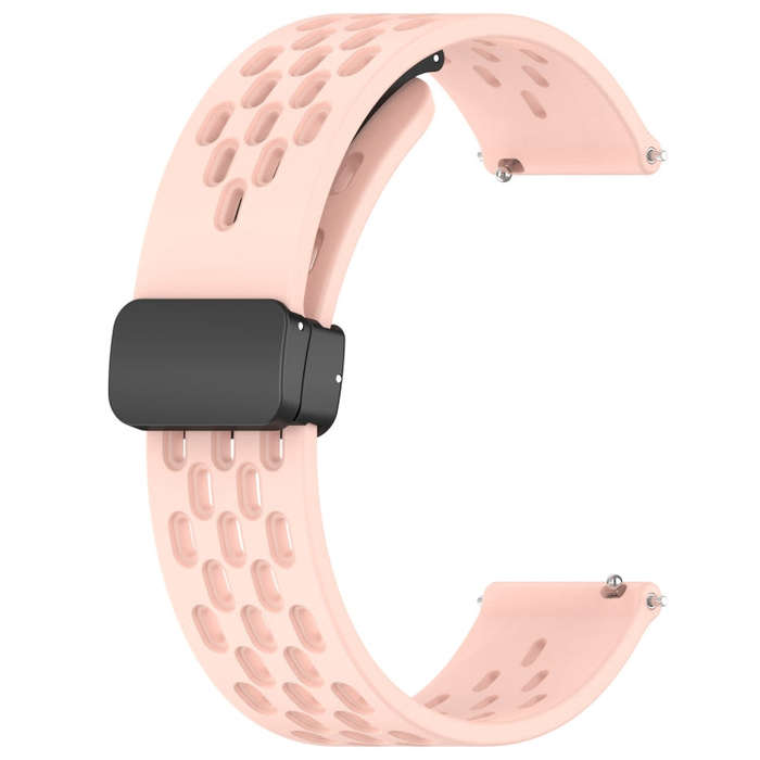 For Amazfit GTR 3 22mm Folding Magnetic Clasp Silicone Watch Band(Pink)