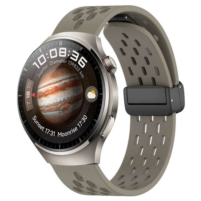 For Huawei Watch 4 22mm Folding Magnetic Clasp Silicone Watch Band(Space Ash)