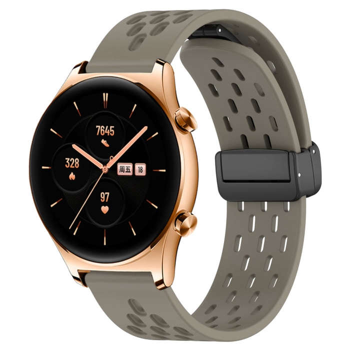 For Honor Watch GS 3 22mm Folding Magnetic Clasp Silicone Watch Band(Space Ash)