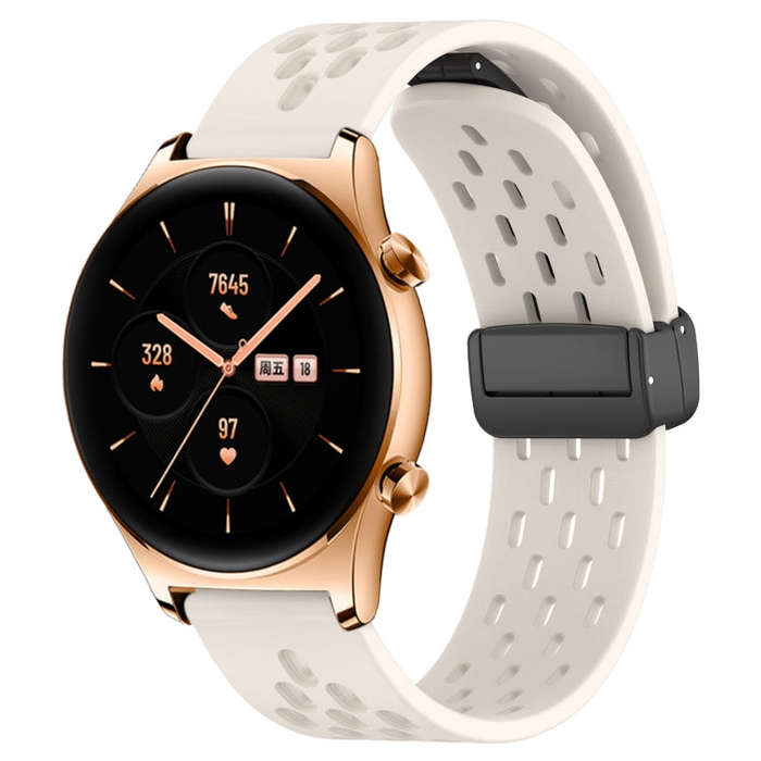 For Honor Watch GS 3 22mm Folding Magnetic Clasp Silicone Watch Band(Starlight Color)