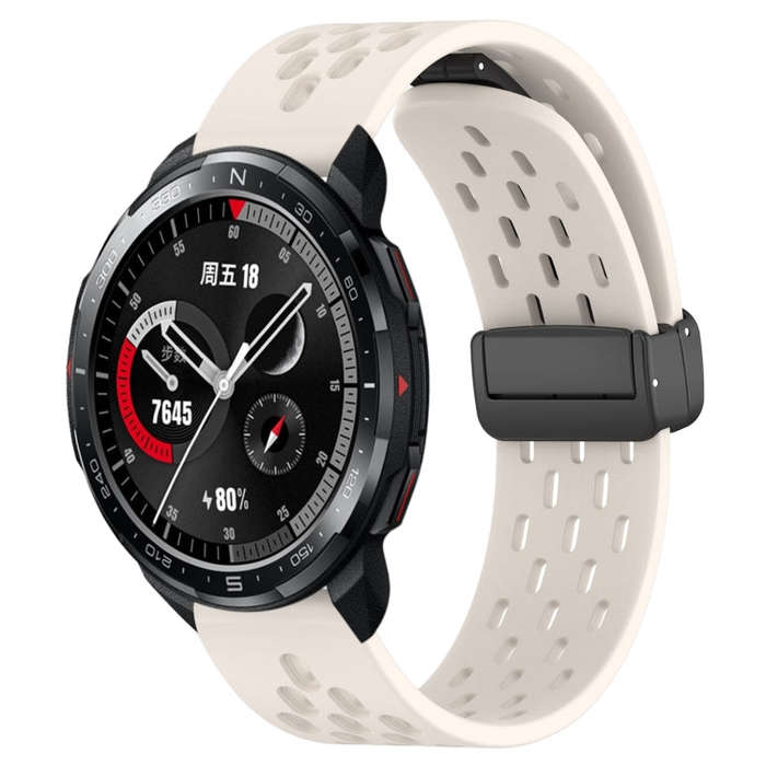 For Honor Watch GS Pro 22mm Folding Magnetic Clasp Silicone Watch Band(Starlight Color)