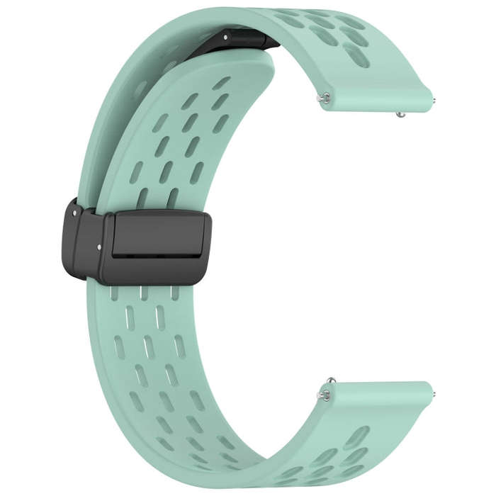 For Samsung Galaxy Watch Active 20mm Folding Magnetic Clasp Silicone Watch Band(Teal)