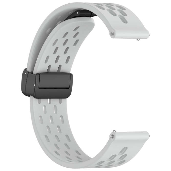 For Samsung Galaxy Watch Active 20mm Folding Magnetic Clasp Silicone Watch Band(Light Gray)