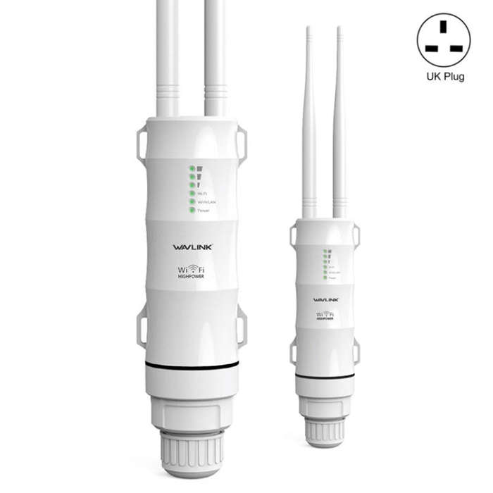WAVLINK WN570HA1 Weatherproof 2.4+5GHz 600Mbps Outdoor WiFi Range Router Extender, Plug:UK Plug
