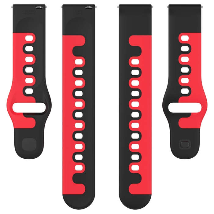 For Amazfit GTR 47mm 22mm Double Color Silicone Watch Band(Black+Grey)