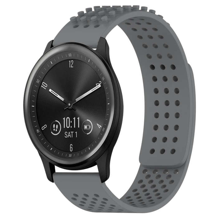 For GarminMove Trend 20mm Holes Breathable 3D Dots Silicone Watch Band(Grey)