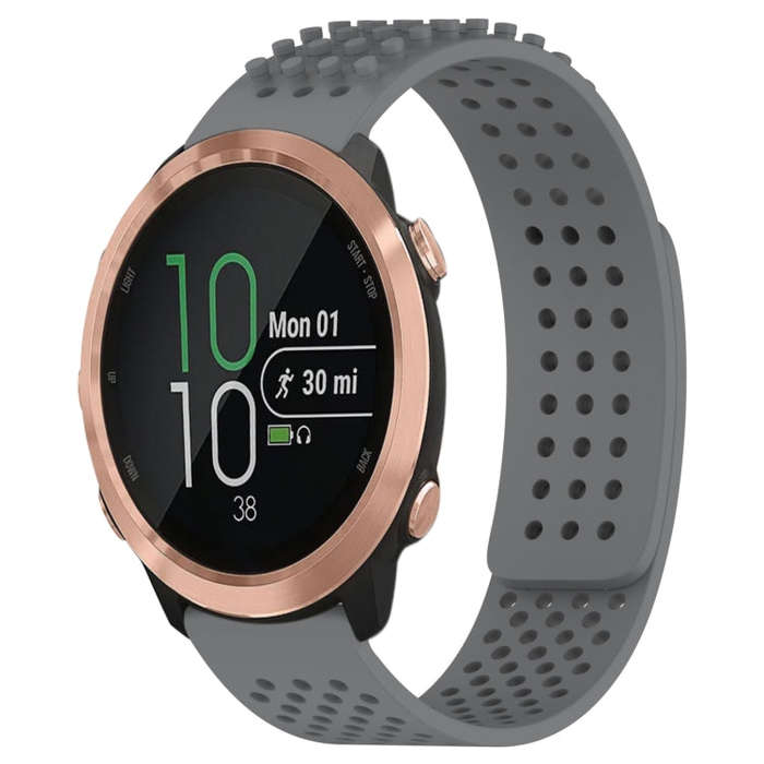 For Garmin Forerunner 645 20mm Holes Breathable 3D Dots Silicone Watch Band(Grey)