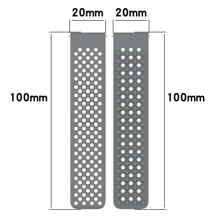 For Huawei Watch 2 20mm Holes Breathable 3D Dots Silicone Watch Band(White)