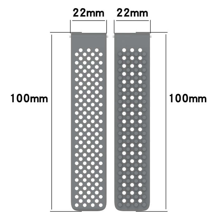 For Amazfit 3 22mm Holes Breathable 3D Dots Silicone Watch Band(White+Grey)