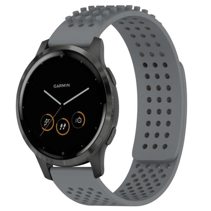 For Garmin Vivoactive 4 22mm Holes Breathable 3D Dots Silicone Watch Band(Grey)