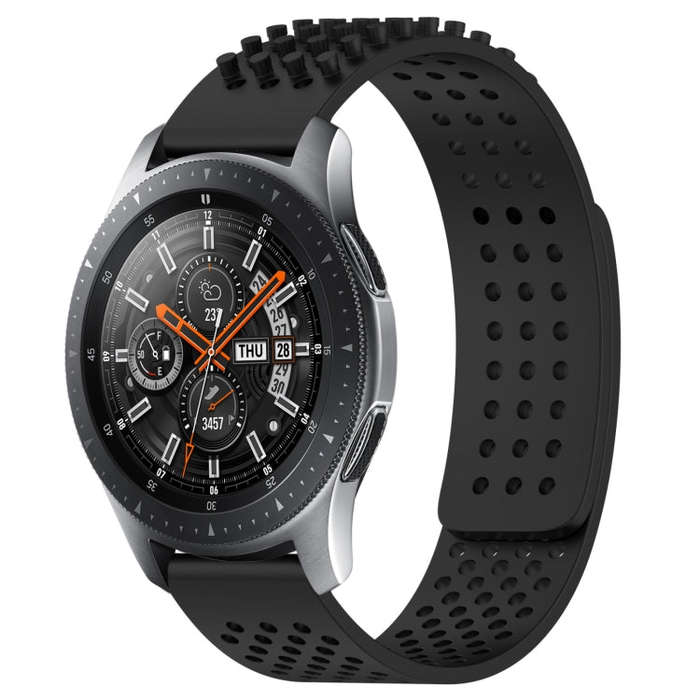 For Samsung Galaxy Watch 46mm 22mm Holes Breathable 3D Dots Silicone Watch Band(Black)