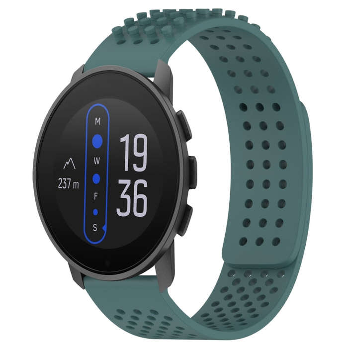 For  SUUNTO 9 Peak 22mm Holes Breathable 3D Dots Silicone Watch Band(Olive Green)