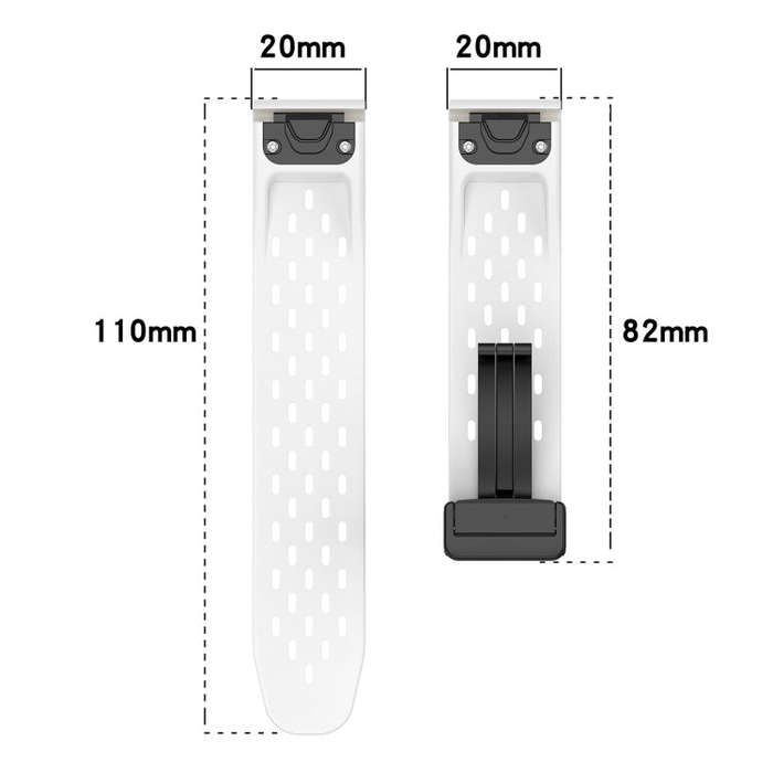 For Garmin Instinct 2S Hole Folding Buckle 20mm Silicone Watch Band(Dark Green)