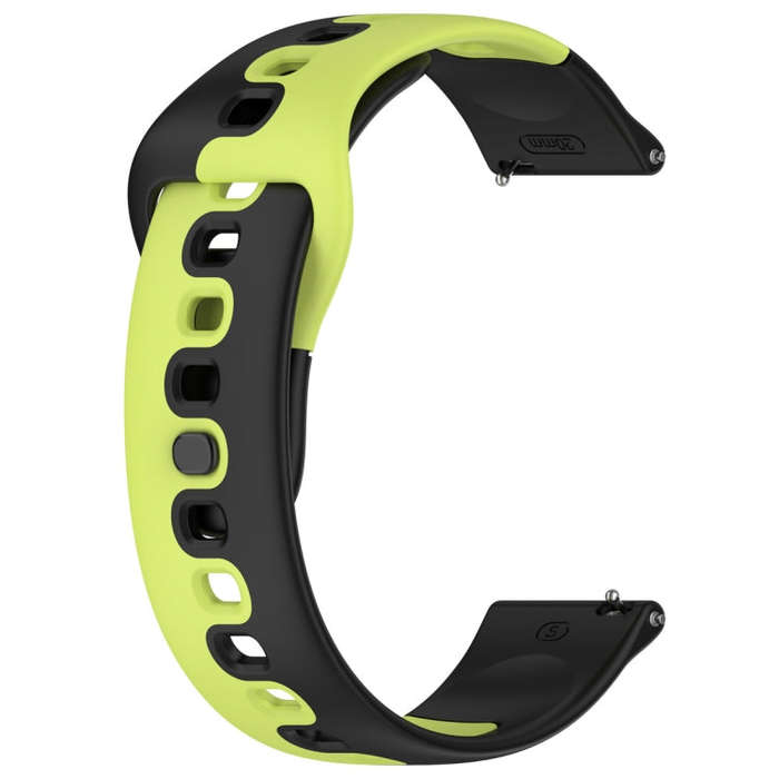 For Samsung Galaxy Watch Active 20mm Double Color Silicone Watch Band(Black+Green)