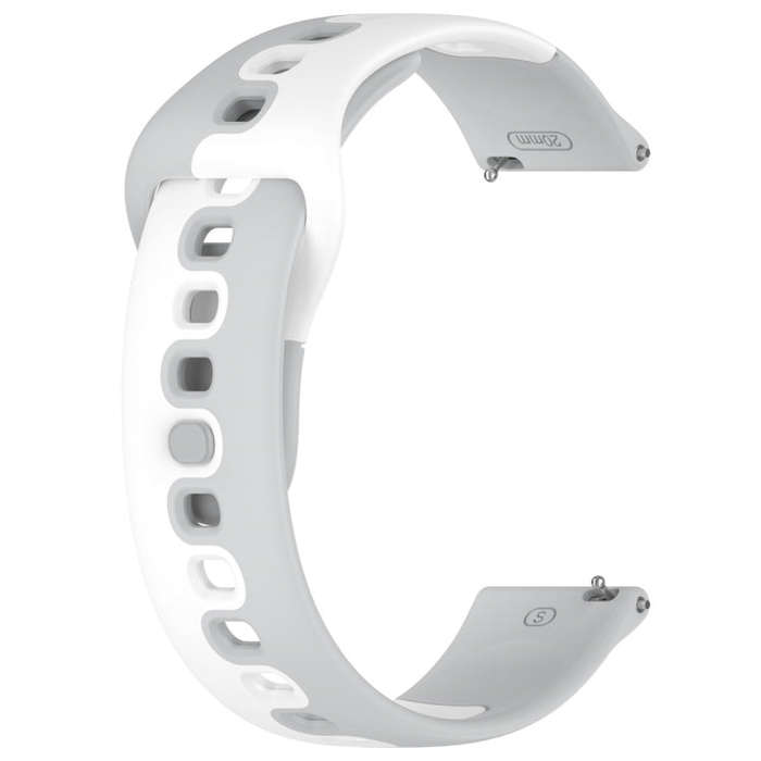 For Samsung Galaxy Watch Active 20mm Double Color Silicone Watch Band(Gray+White)