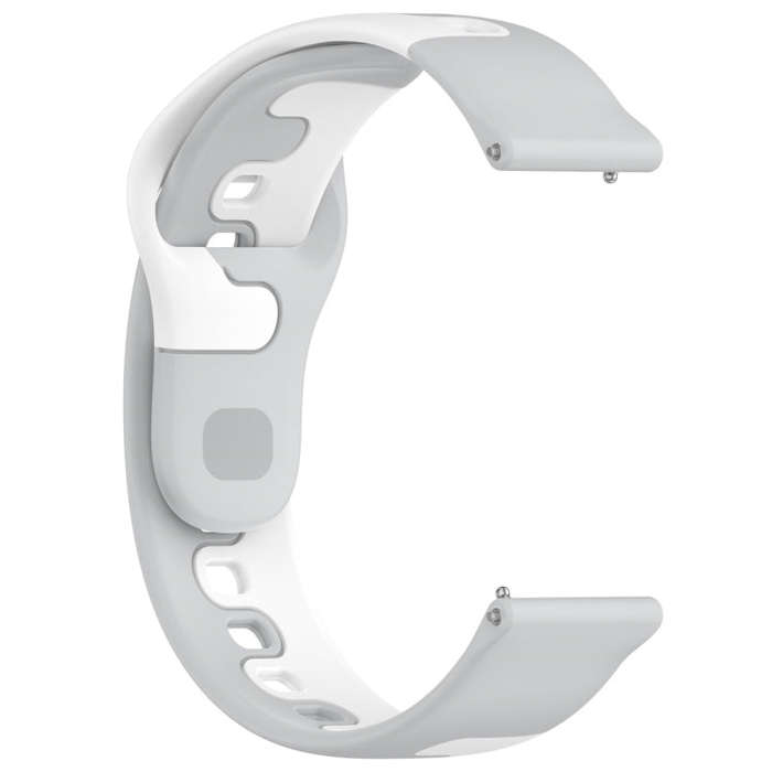 For Samsung Galaxy Watch Active 20mm Double Color Silicone Watch Band(Gray+White)