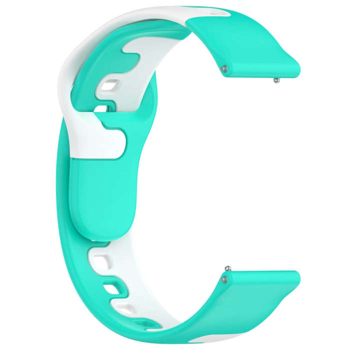 For Samsung Gear S3 Classic / Frontier 22mm Double Color Silicone Watch Band(Cyan+White)