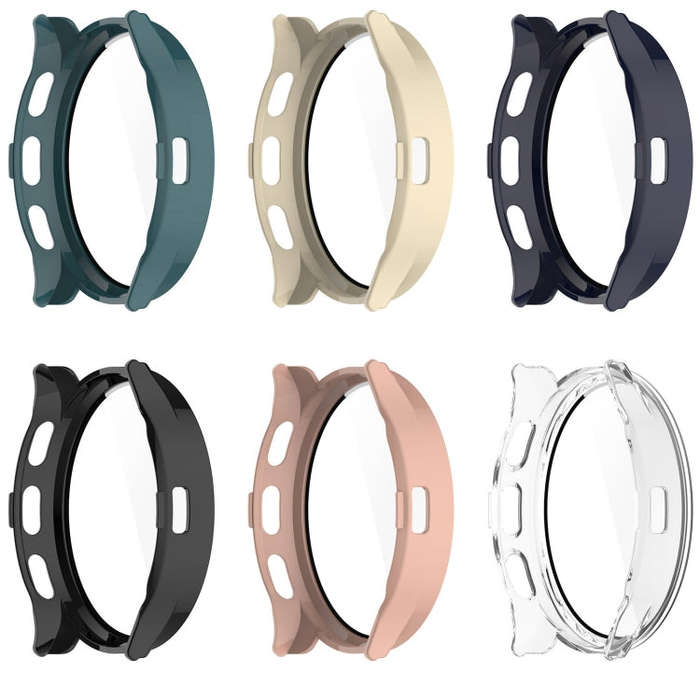 For Garmin Venu 3S PC + Tempered Film Integrated Watch Protective Case(Black)