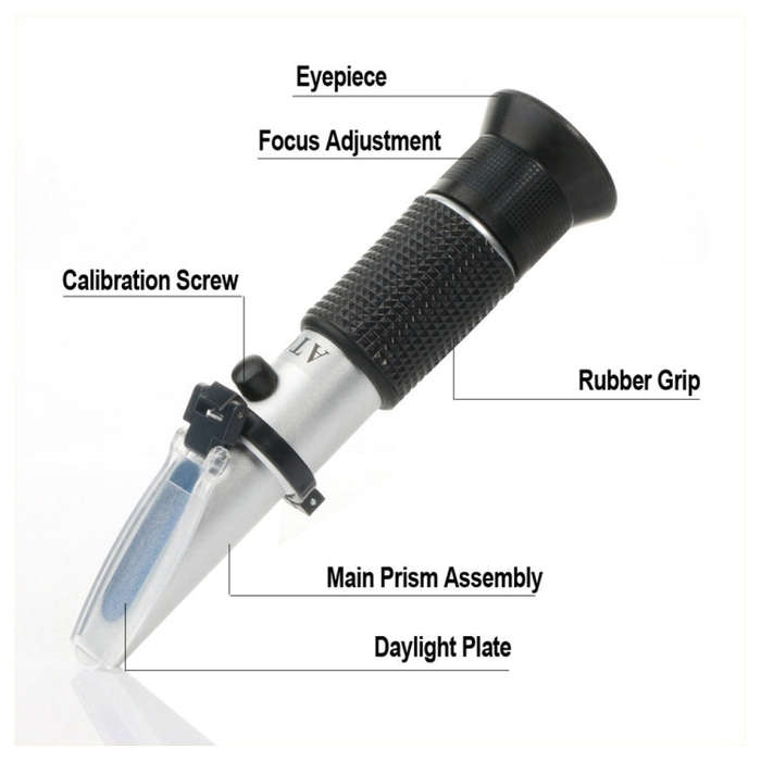 RZ121 Alcohol Refractometer Grape Wine Sugar Content 0~25% Alcohol Concentration 0~40% Brix Teste...