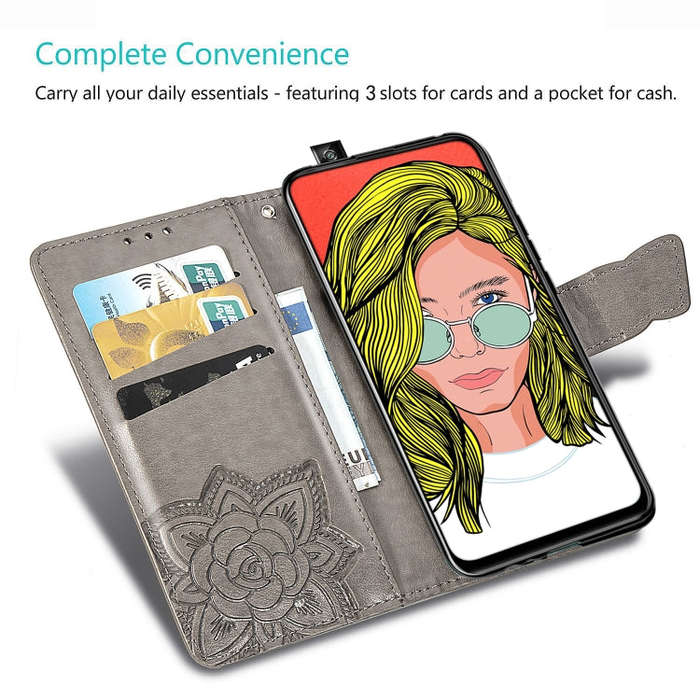 Butterfly Love Flowers Embossing Horizontal Flip Leather Case For Huawei P Smart Z with Holder & ...