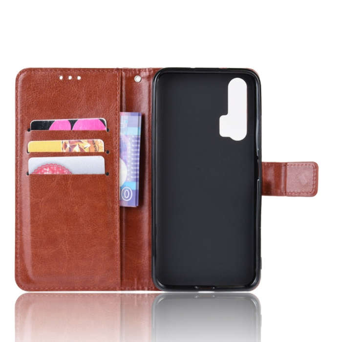 Retro Crazy Horse Texture Horizontal Flip Leather Case for HUAWEI Honor 20pro  , with Holder & Ca...