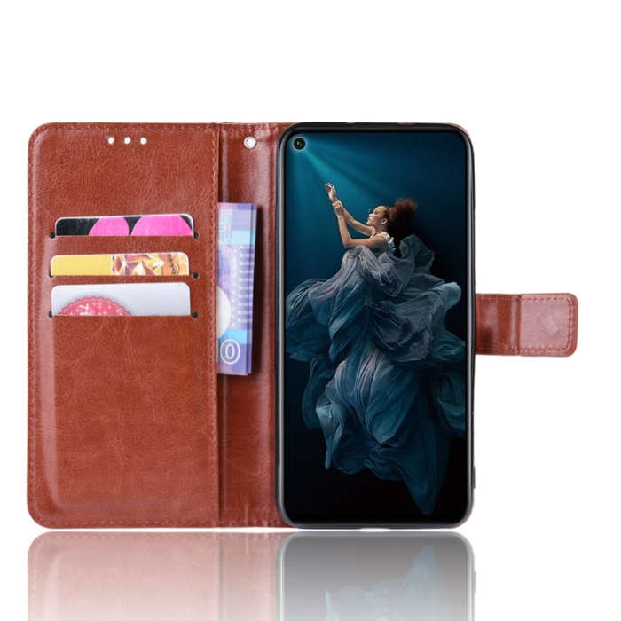Retro Crazy Horse Texture Horizontal Flip Leather Case for HUAWEI Honor 20pro  , with Holder & Ca...