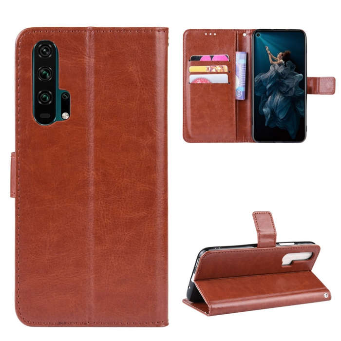 Retro Crazy Horse Texture Horizontal Flip Leather Case for HUAWEI Honor 20pro  , with Holder & Ca...