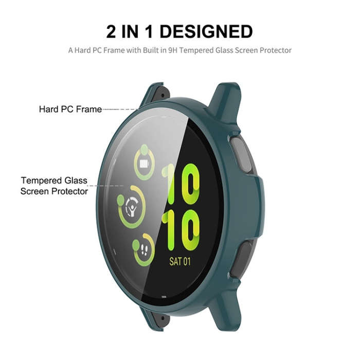 For Garmin Active 5 ENKAY Hat-Prince Full Coverage Tempered Glass Film Integrated PC Watch Cover(...