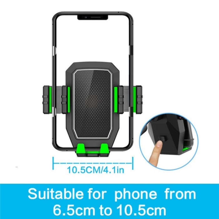D08 With Adjustable Snack Cup Cup Holder Phone Mount For Car Phone Clamping Mount Holder(Green)