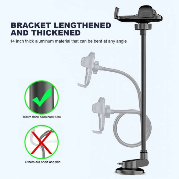 X034 Universal Truck Bus Dashboard Flexible Adjustable Windshield Suction Cup Car Phone Holder(Gr...