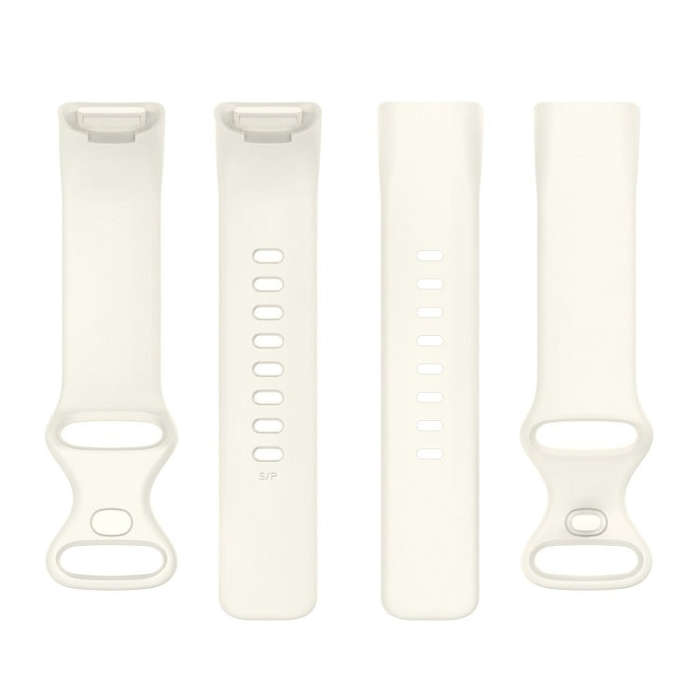 For Fitbit Charge 6 Solid Color Butterfly Buckle Silicone Watch Band, Size:L Size(Starlight Color)