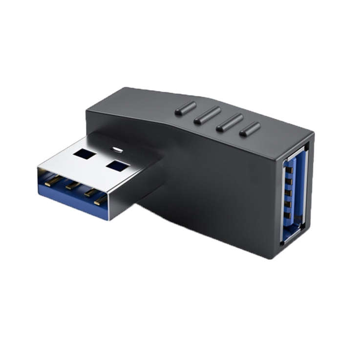 ENKAY USB 3.0 Adapter 90 Degree Angle Male to Female Combo Coupler Extender Connector, Angle:Hori...