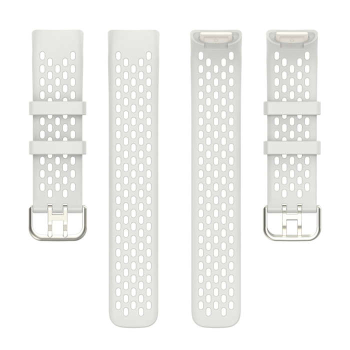 For Fitbit Charge 6 Solid Color Breathable Sports Silicone Watch Band(Starlight Color)