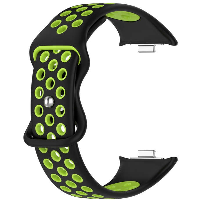 For Xiaomi Smart Band 9 Pro / 8 Pro Dual Color Butterfly Buckle Silicone Watch Band(Black Green)