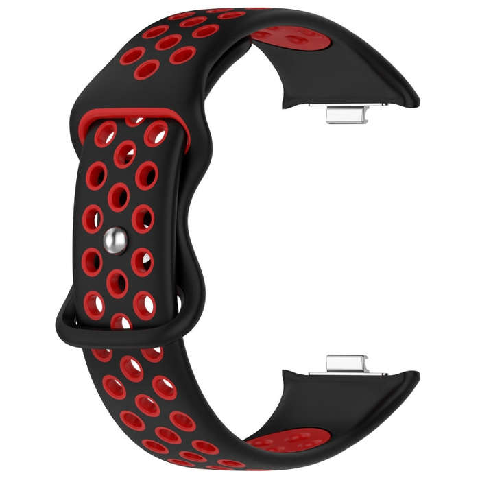 For Xiaomi Smart Band 9 Pro / 8 Pro Dual Color Butterfly Buckle Silicone Watch Band(Black Red)