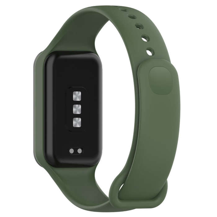 For Xiaomi Mi Band 8 Active Solid Color Integrated Silicone Watch Band(Army Green)